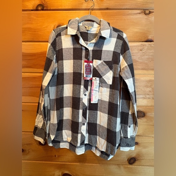 Woolrich Women’s Flannel Shirt  Black White Buffalo NWT Size Small - Picture 1 of 13